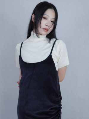 立領羊毛短上衣 白
