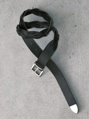 牛皮兩面編織寬面皮帶